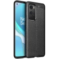 OnePlus 9 Pro Kılıf Deri Görünümlü Lüks Parmak İzi Bırakmaz Niss Silikon Kapak - Siyah