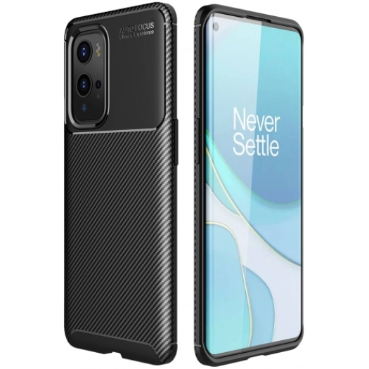OnePlus 9 Pro Kılıf Silikon Parmak İzi Bırakmayan Karbon Soft Negro Kapak - Siyah