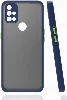 OnePlus Nord N10 Kılıf Kamera Korumalı Arkası Şeffaf Mat Silikon Kapak - Lacivert