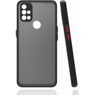 OnePlus Nord N10 Kılıf Kamera Korumalı Arkası Şeffaf Mat Silikon Kapak - Siyah