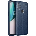 OnePlus Nord N10 Kılıf Deri Görünümlü Lüks Parmak İzi Bırakmaz Niss Silikon Kapak - Lacivert