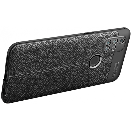 OnePlus Nord N10 Kılıf Deri Görünümlü Lüks Parmak İzi Bırakmaz Niss Silikon Kapak - Siyah