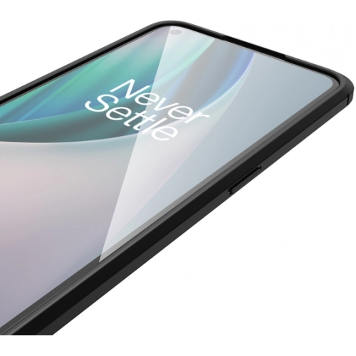 OnePlus Nord N10 Kılıf Deri Görünümlü Lüks Parmak İzi Bırakmaz Niss Silikon Kapak - Siyah