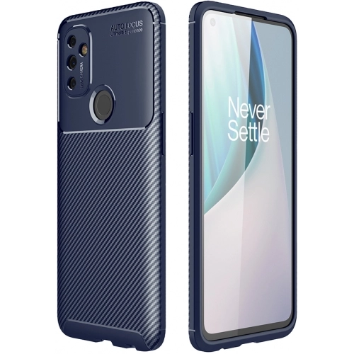 OnePlus Nord N100 Kılıf Silikon Parmak İzi Bırakmayan Karbon Soft Negro Kapak - Lacivert