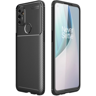 OnePlus Nord N100 Kılıf Silikon Parmak İzi Bırakmayan Karbon Soft Negro Kapak - Siyah