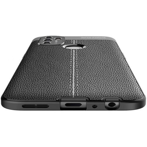 OnePlus Nord N100 Kılıf Deri Görünümlü Lüks Parmak İzi Bırakmaz Niss Silikon Kapak - Siyah