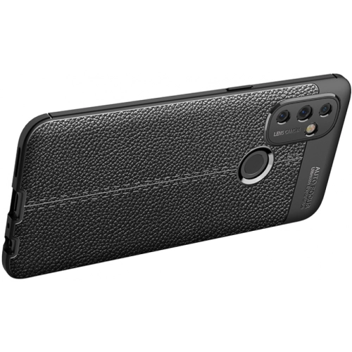 OnePlus Nord N100 Kılıf Deri Görünümlü Lüks Parmak İzi Bırakmaz Niss Silikon Kapak - Siyah