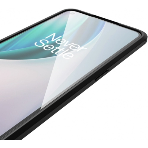 OnePlus Nord N100 Kılıf Deri Görünümlü Lüks Parmak İzi Bırakmaz Niss Silikon Kapak - Siyah