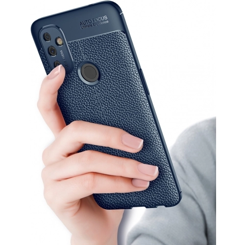 OnePlus Nord N100 Kılıf Deri Görünümlü Lüks Parmak İzi Bırakmaz Niss Silikon Kapak - Siyah