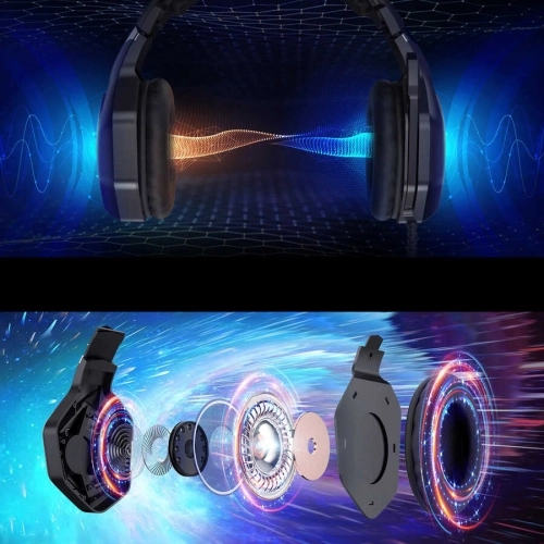 Onikuma K10 Pro RGB Renkli Oyuncu Kulaklığı 3.5mm - Siyah