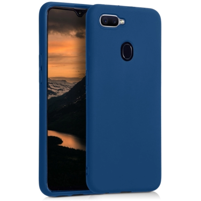 Oppo A12 Kılıf İnce Soft Mat Renkli Esnek Silikon Kapak - Lacivert