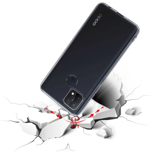 Oppo A15 Kılıf Kamera Korumalı Esnek Silikon Kapak - Şeffaf