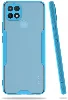 Oppo A15 Kılıf Kamera Lens Korumalı Arkası Şeffaf Silikon Kapak - Mavi