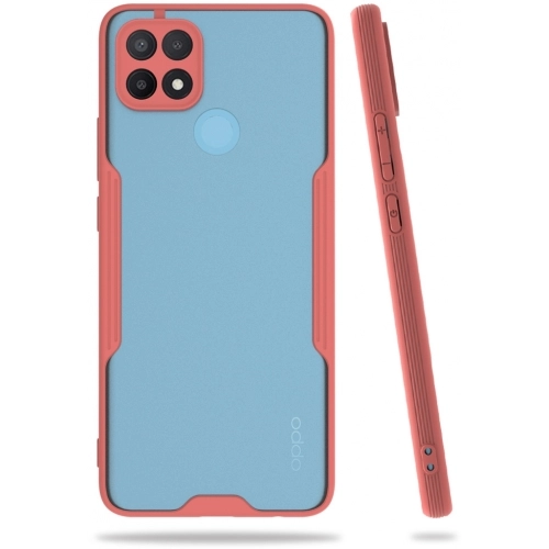Oppo A15 Kılıf Renkli Silikon Kamera Lens Korumalı Şeffaf Parfe Kapak - Pembe