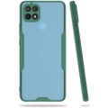 Oppo A15 Kılıf Renkli Silikon Kamera Lens Korumalı Şeffaf Parfe Kapak - Yeşil