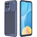 Oppo A15 Kılıf Silikon Parmak İzi Bırakmayan Karbon Soft Negro Kapak - Lacivert