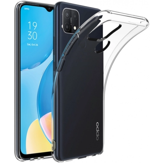Oppo A15s Kılıf Kamera Korumalı Esnek Silikon Kapak - Şeffaf