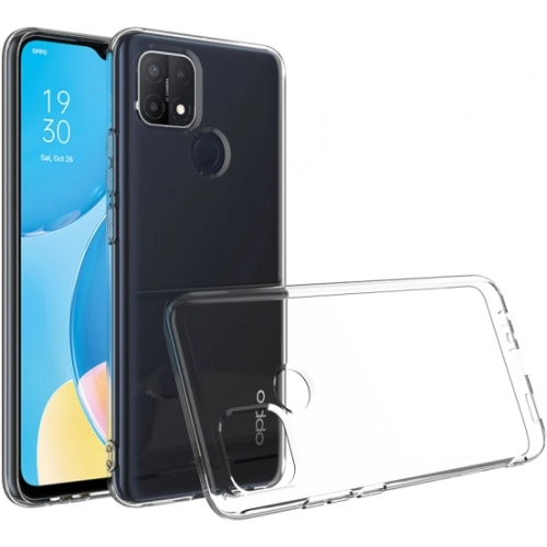 Oppo A15s Kılıf Kamera Korumalı Esnek Silikon Kapak - Şeffaf