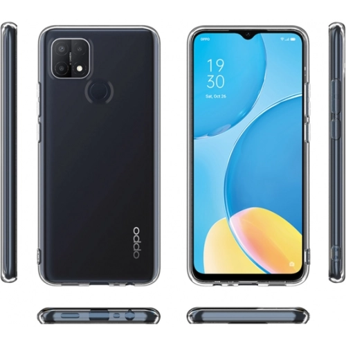 Oppo A15s Kılıf Kamera Korumalı Esnek Silikon Kapak - Şeffaf
