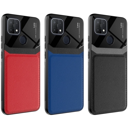 Oppo A15s Kılıf Deri Görünümlü Emiks Kapak - Siyah