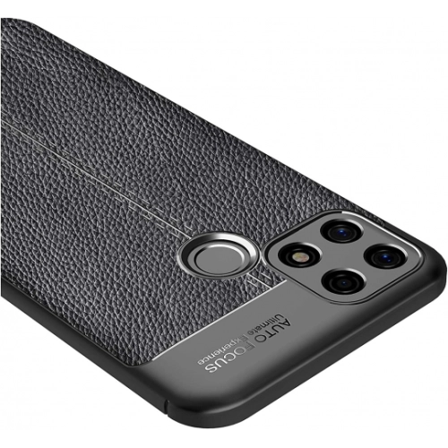 Oppo A15s Kılıf Deri Görünümlü Lüks Parmak İzi Bırakmaz Niss Silikon Kapak - Lacivert