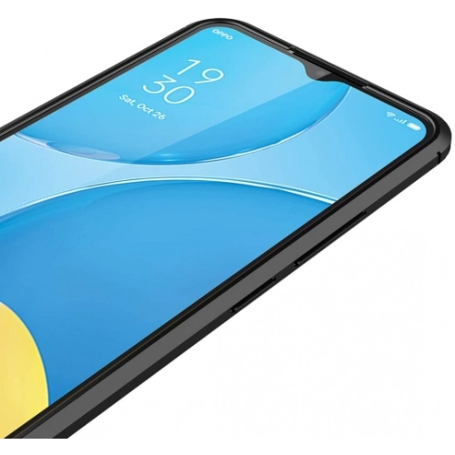 Oppo A15s Kılıf Deri Görünümlü Lüks Parmak İzi Bırakmaz Niss Silikon Kapak - Siyah