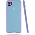 Oppo A15s Kılıf Renkli Silikon Kamera Lens Korumalı Şeffaf Parfe Kapak - Lila