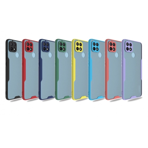 Oppo A15s Kılıf Renkli Silikon Kamera Lens Korumalı Şeffaf Parfe Kapak - Siyah