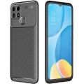 Oppo A15s Kılıf Silikon Parmak İzi Bırakmayan Karbon Soft Negro Kapak - Siyah