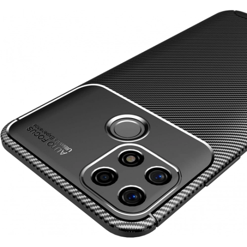 Oppo A15s Kılıf Silikon Parmak İzi Bırakmayan Karbon Soft Negro Kapak - Siyah