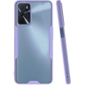 Oppo A16 Kılıf Renkli Silikon Kamera Lens Korumalı Şeffaf Parfe Kapak - Lila