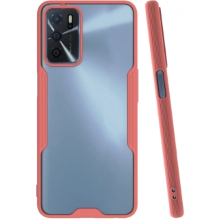 Oppo A16 Kılıf Renkli Silikon Kamera Lens Korumalı Şeffaf Parfe Kapak - Pembe