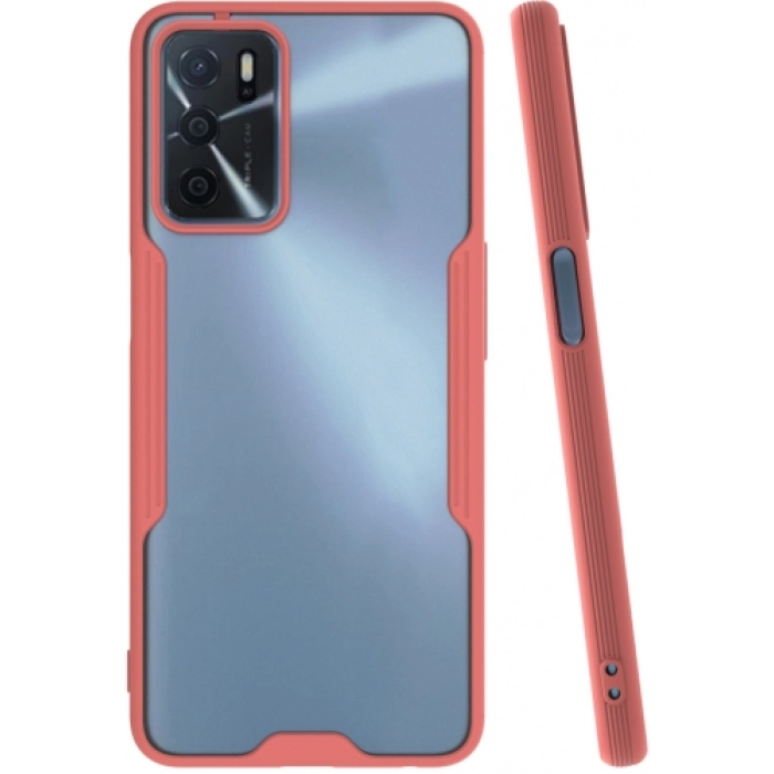 Oppo A16 Kılıf Renkli Silikon Kamera Lens Korumalı Şeffaf Parfe Kapak - Pembe
