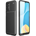 Oppo A16 Kılıf Silikon Parmak İzi Bırakmayan Karbon Soft Negro Kapak - Siyah