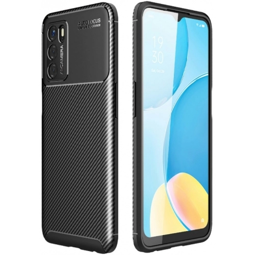 Oppo A16 Kılıf Silikon Parmak İzi Bırakmayan Karbon Soft Negro Kapak - Siyah