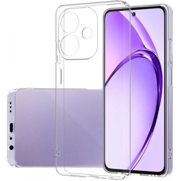 Oppo A3 Kılıf Kamera Korumalı Esnek Silikon Kapak - Şeffaf