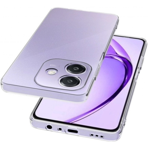 Oppo A3 Kılıf Kamera Korumalı Esnek Silikon Kapak - Şeffaf