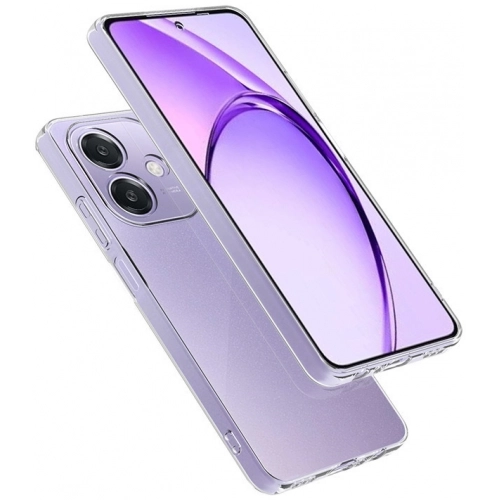 Oppo A3 Kılıf Kamera Korumalı Esnek Silikon Kapak - Şeffaf