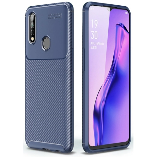 Oppo A31 Kılıf Silikon Parmak İzi Bırakmayan Karbon Soft Negro Kapak - Lacivert