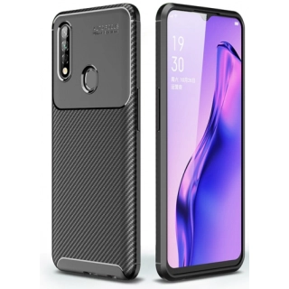 Oppo A31 Kılıf Silikon Parmak İzi Bırakmayan Karbon Soft Negro Kapak - Siyah