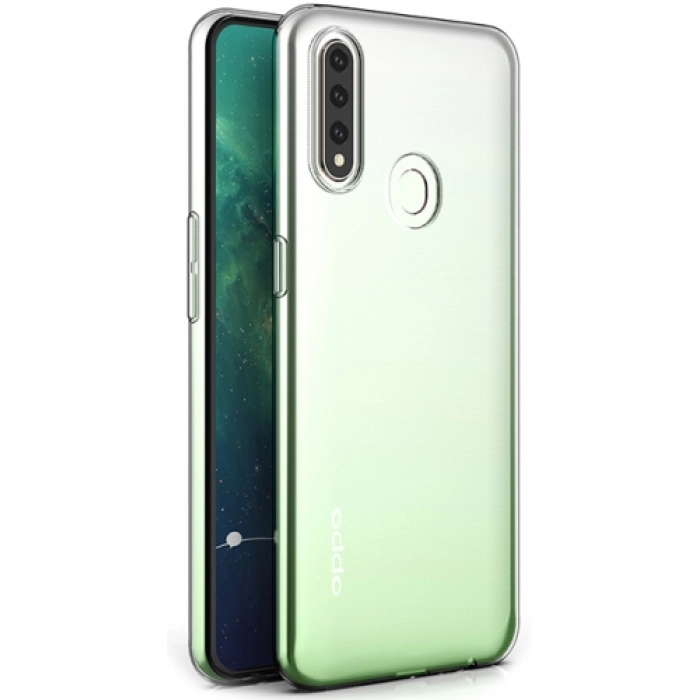 Oppo A31 Kılıf Kamera Korumalı Esnek Silikon Kapak - Şeffaf
