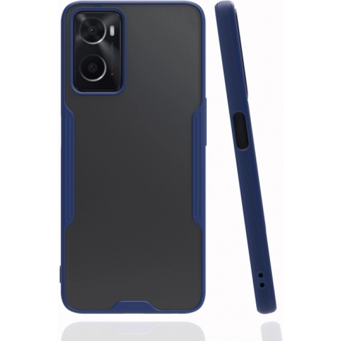 Oppo A36 Kılıf Renkli Silikon Kamera Lens Korumalı Şeffaf Parfe Kapak - Lacivert