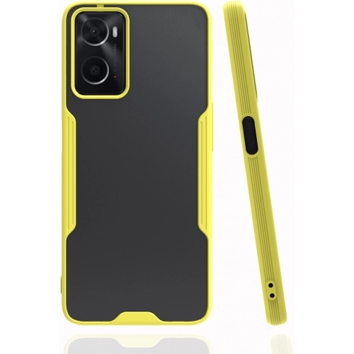 Oppo A36 Kılıf Renkli Silikon Kamera Lens Korumalı Şeffaf Parfe Kapak - Sarı
