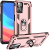 Oppo A36 Kılıf Silikon Zırhlı Standlı Yüzüklü Mıknatıslı Tank Kapak - Rose Gold