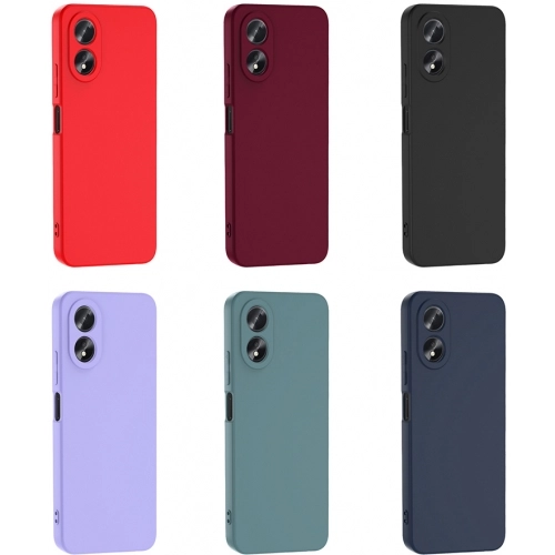 Oppo A38 Kılıf İçi Kadife Mat Mara Lansman Silikon Kapak - Kırmızı