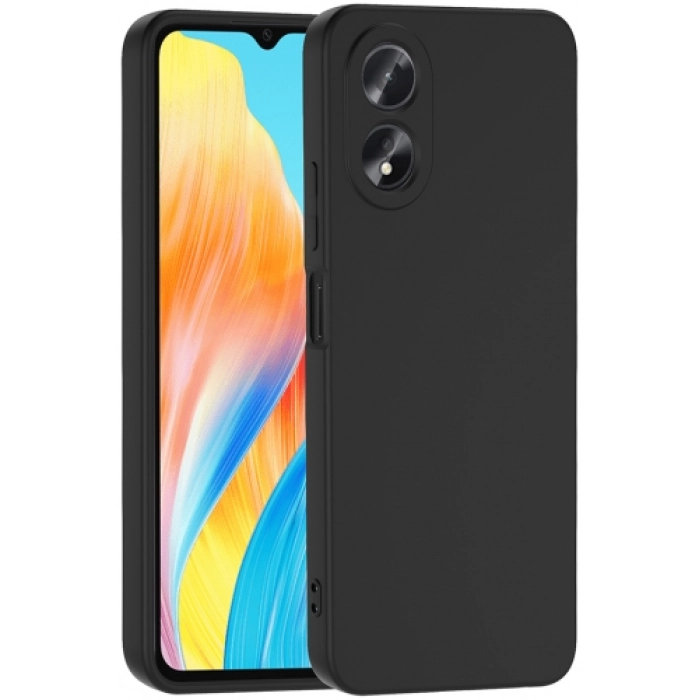 Oppo A38 Kılıf İçi Kadife Mat Mara Lansman Silikon Kapak  - Siyah