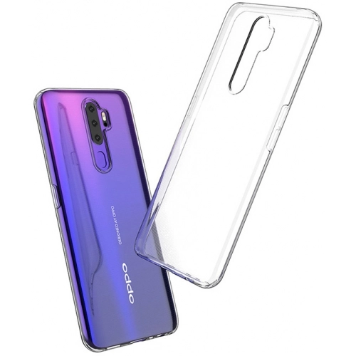 Oppo A5 2020 Kılıf Kamera Korumalı Esnek Silikon Kapak - Şeffaf