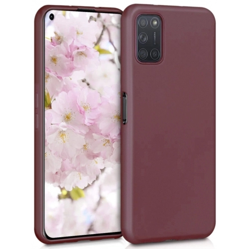 Oppo A52 Kılıf İnce Soft Mat Renkli Esnek Silikon Kapak - Mürdüm