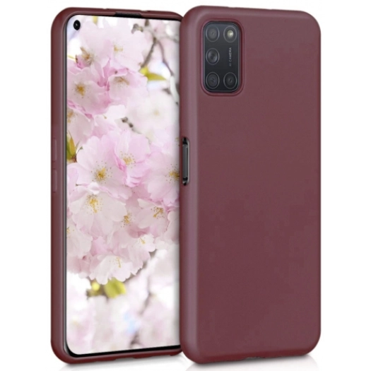 Oppo A52 Kılıf İnce Soft Mat Renkli Esnek Silikon Kapak - Mürdüm