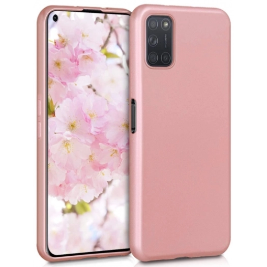 Oppo A52 Kılıf İnce Soft Mat Renkli Esnek Silikon Kapak - Rose Gold